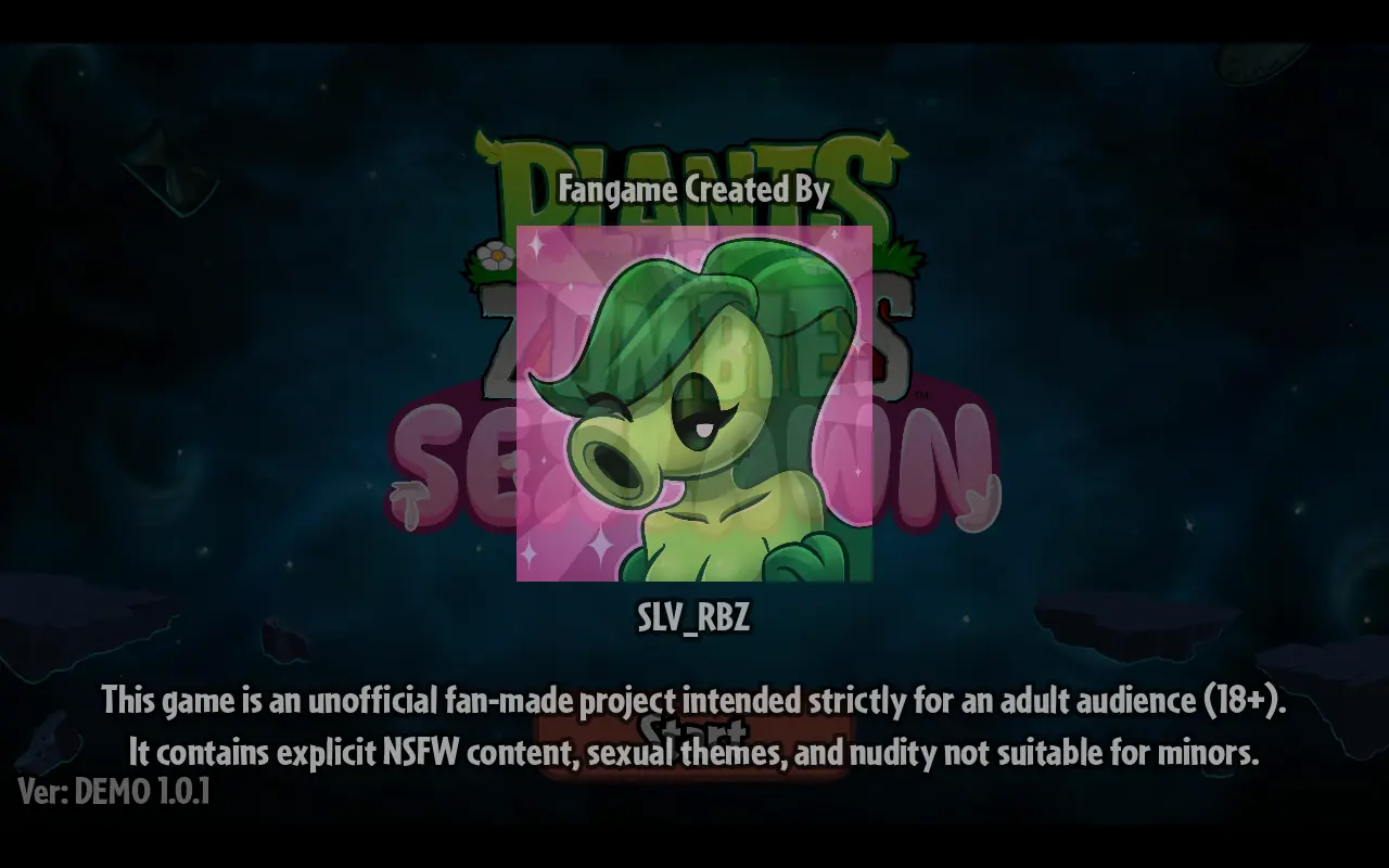 Game notice explaining that this fan-made demo is for adults aged eighteen and over